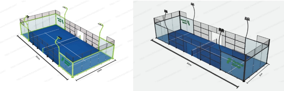 ¿Cuál es el tamaño de un sencillo Padel Court? Cid = 19