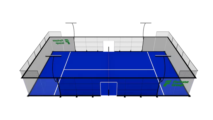 Tribunal Padel ultra panorámico | Diseño de vidrio completo de 360 ° - Fortune Padel